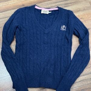 Vintage Juicy Couture wool blend long sleeve v neck knit sweater